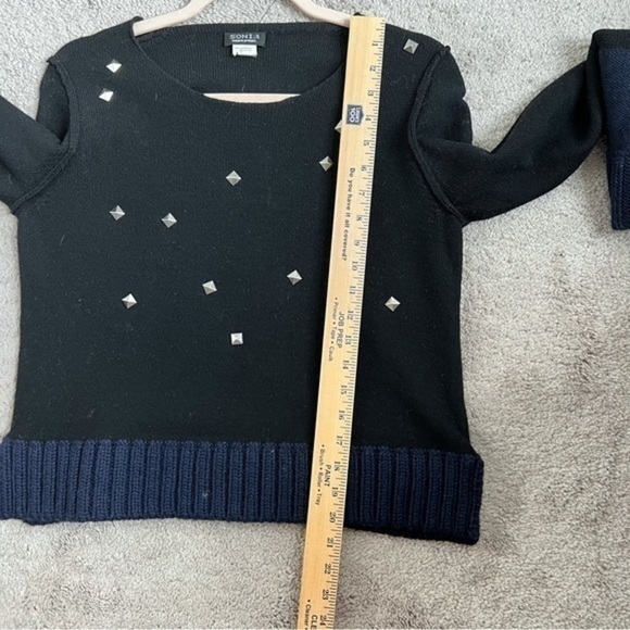 Sonia Rykel Wool Sweater womens size medium black navy bell sleeve - Picture 9 of 10